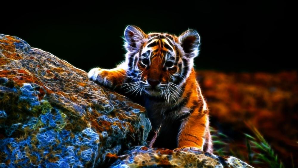 Abstract baby tiger wallpaper