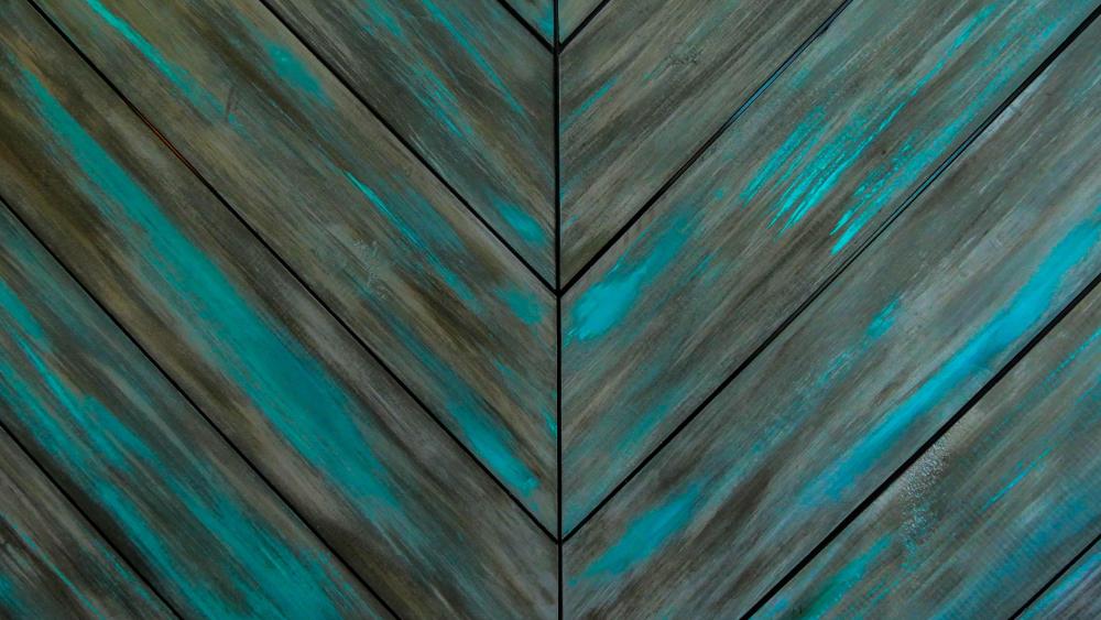Turquoise wood wall - Abstract art wallpaper