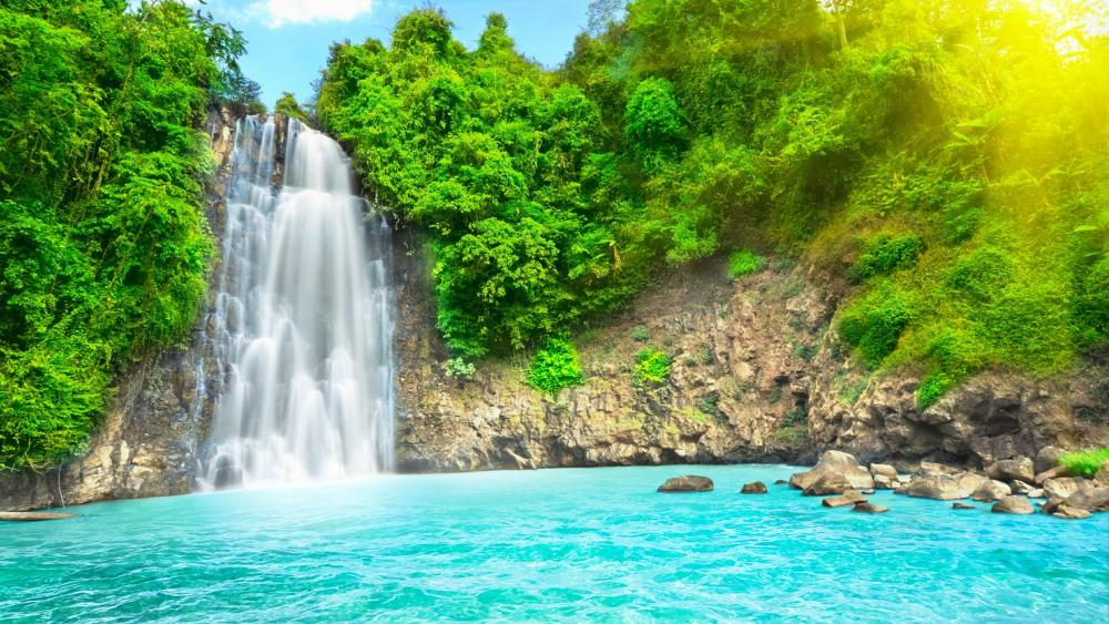 Waterfall pool - Dambri Falls, Vietnam wallpaper