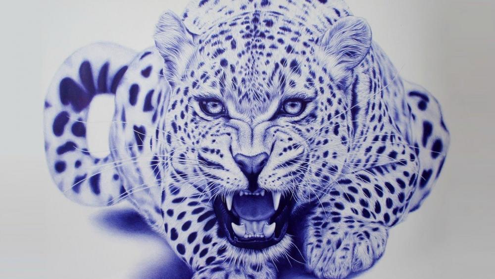 Leopard graphic art wallpaper