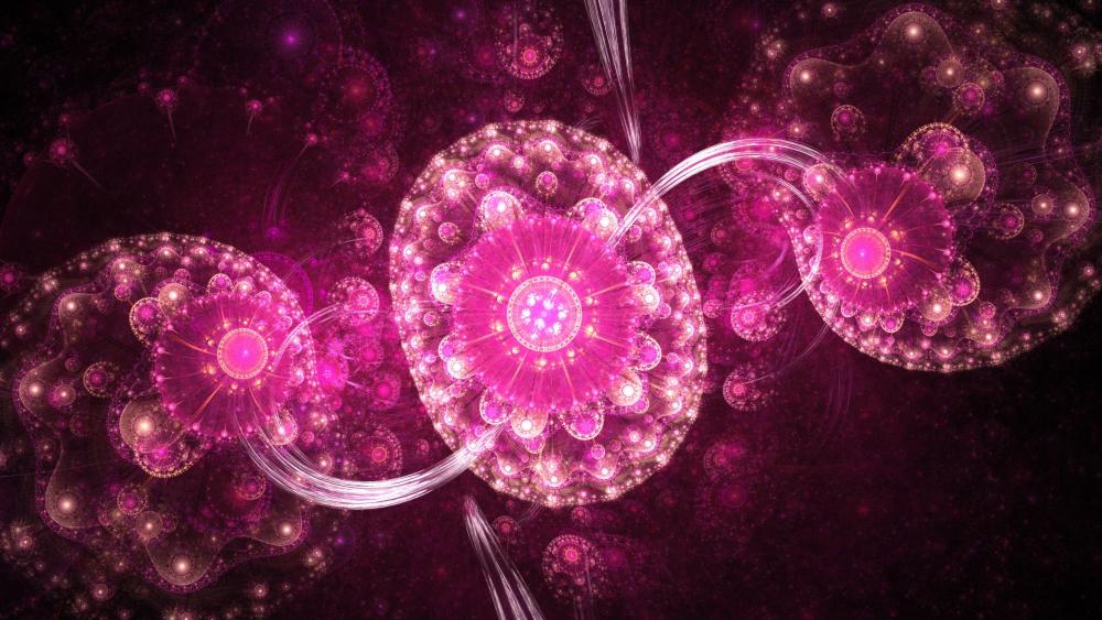 Pink fractal art wallpaper