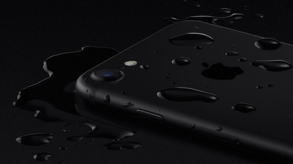 Black Smartphone with Water Droplets Aesthetic wallpaper