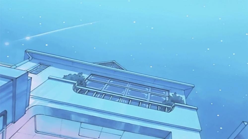 Blue sky at night - Anime art wallpaper