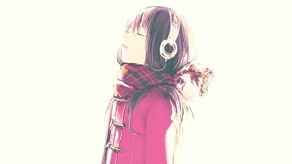 Headphone Girl - Anime Art wallpaper