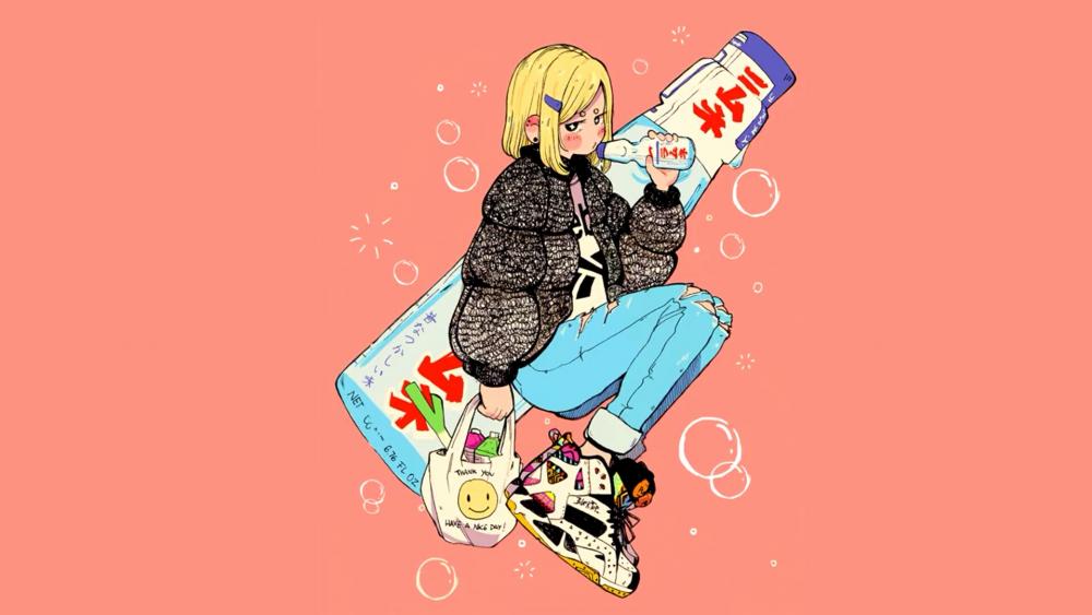Blonde hair anime girl wallpaper