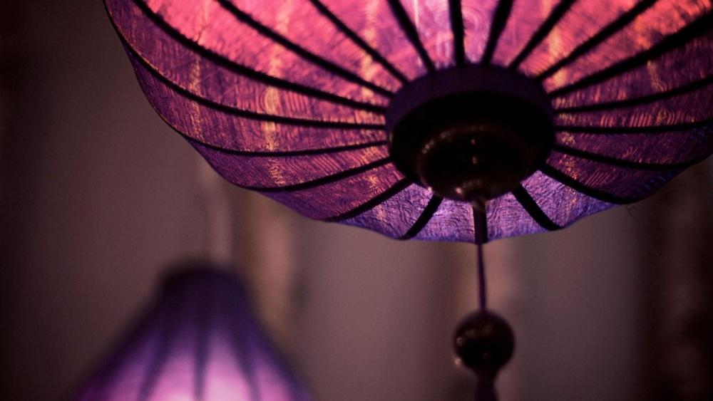 Purple paper lantern wallpaper