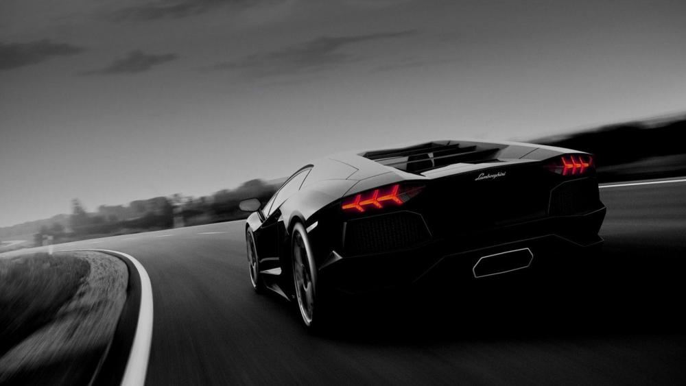 Black Lamborghini Aventador wallpaper