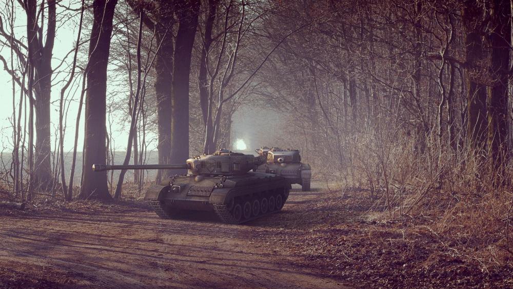 Tanks in the forest wallpaper