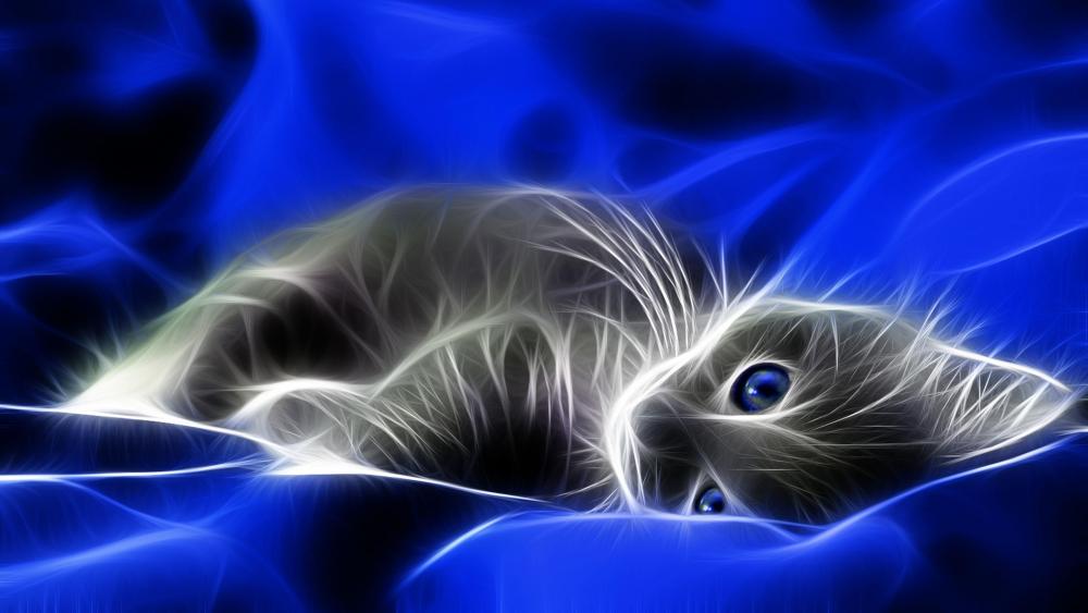 Luminous cat - Digital art wallpaper