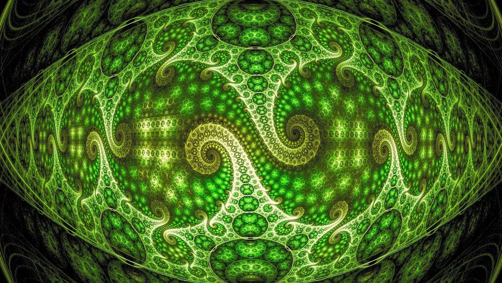 Green fractal art wallpaper