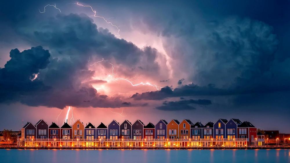 Netherlands during a storm wallpaper