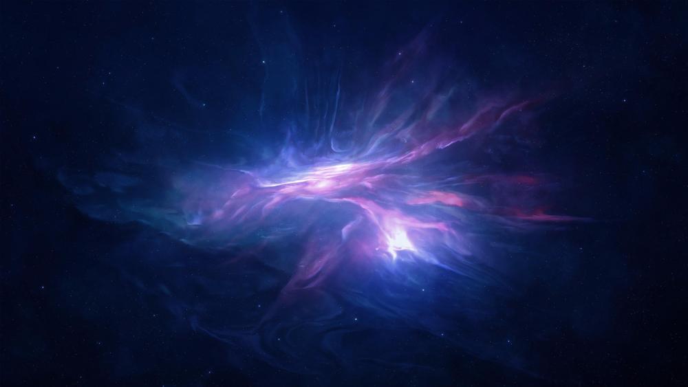 Purple nebula - Space art wallpaper