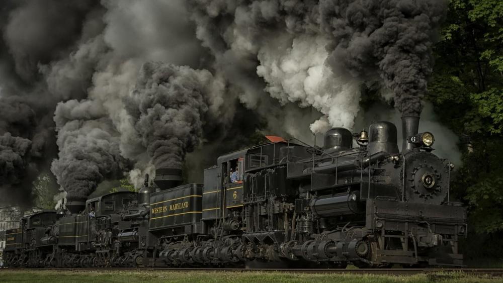 Powerful steam locomotive wallpaper
