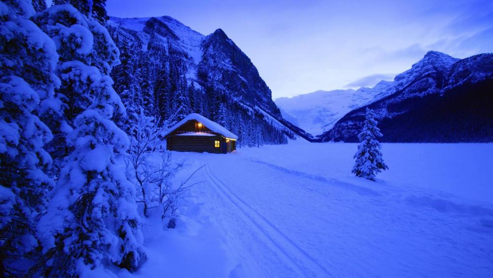 Frozen Lake Louise - Banff National Park, Alberta, Canada wallpaper