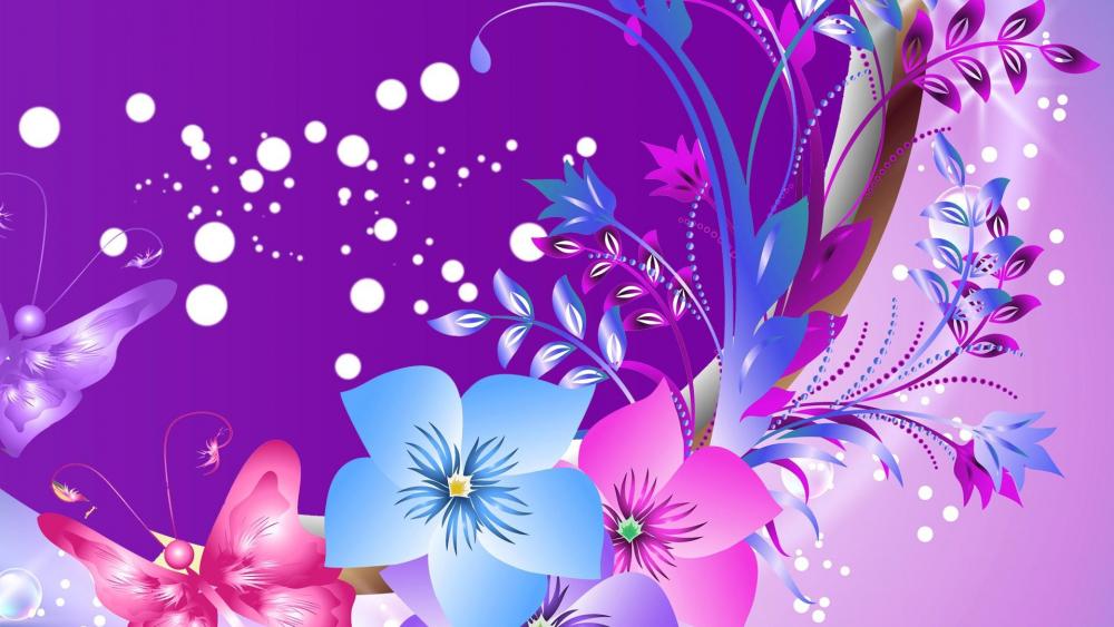 Floral design wallpaper