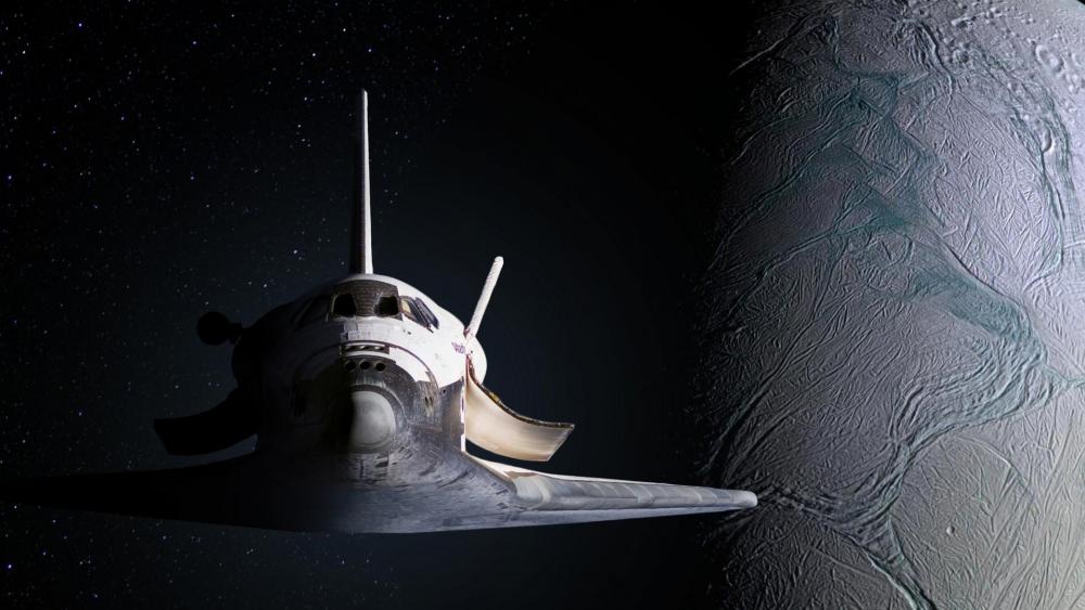Space shuttle in the space wallpaper