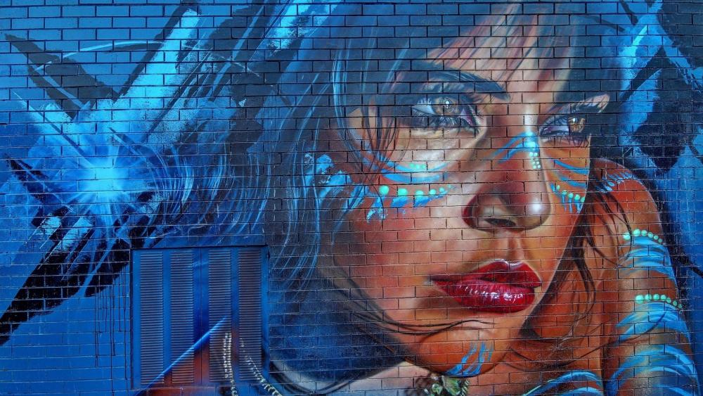 Woman face - Street art wallpaper
