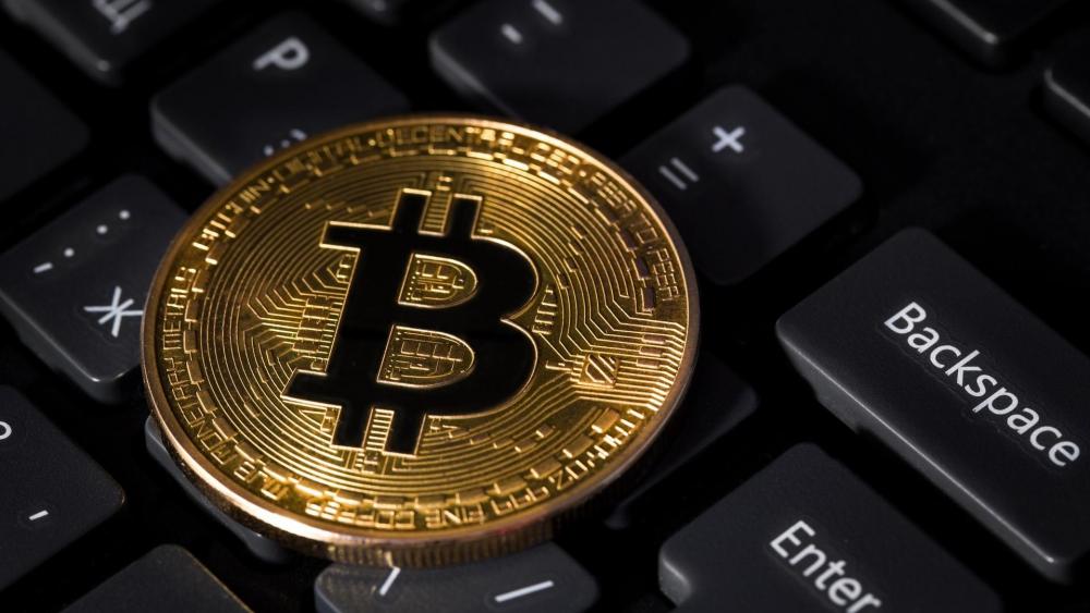 Bitcoin on the keyboard wallpaper