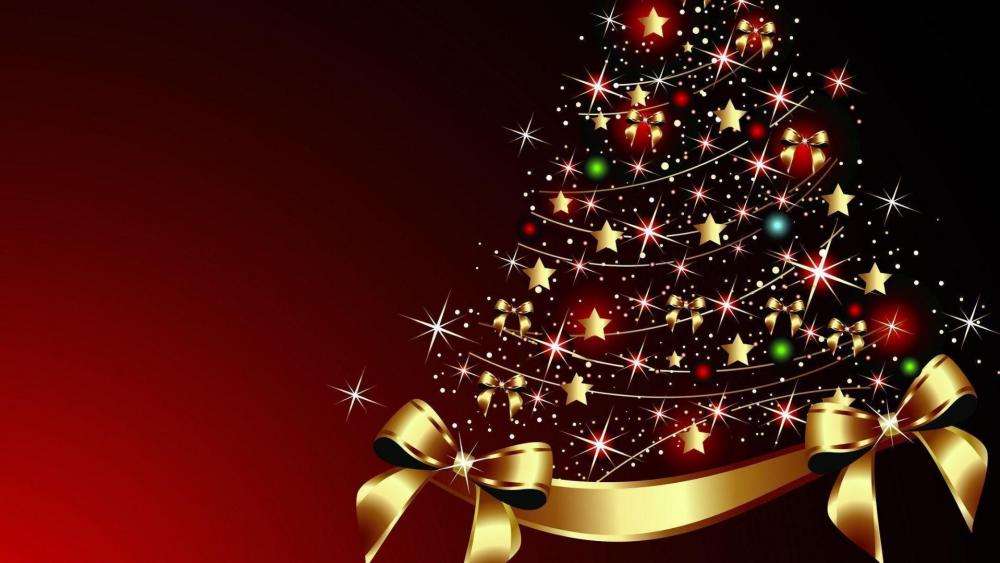 Sparkling Christmas Tree Elegance wallpaper