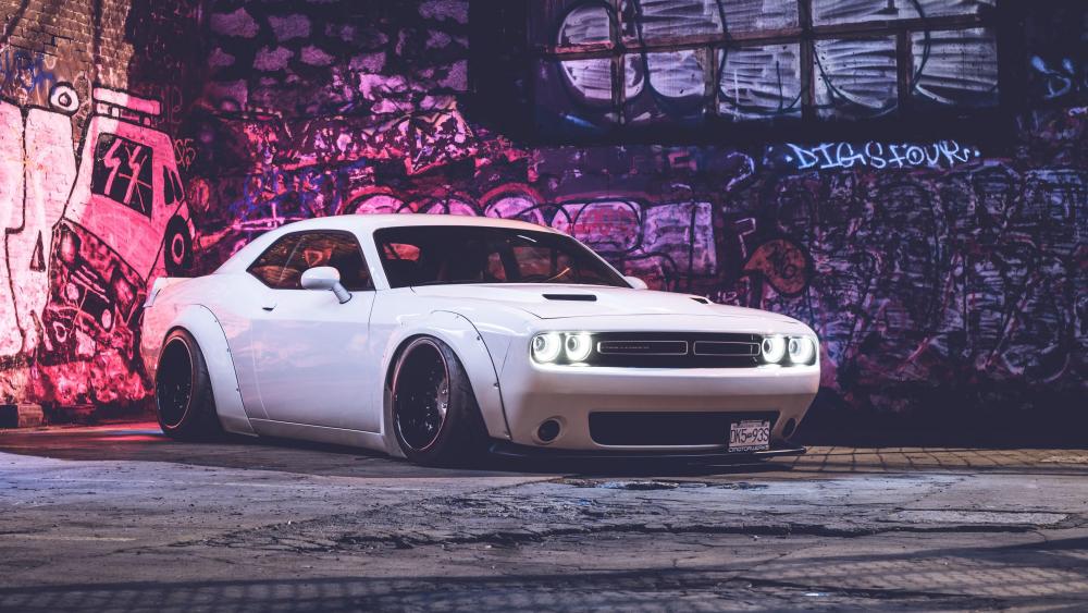 White Dodge Challenger wallpaper