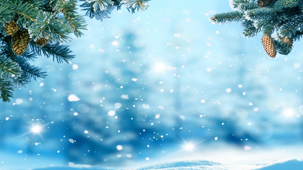 Christmas Day snowfall wallpaper