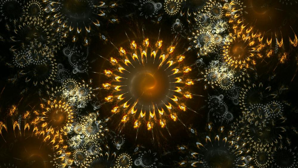 Fireworks fractal art wallpaper