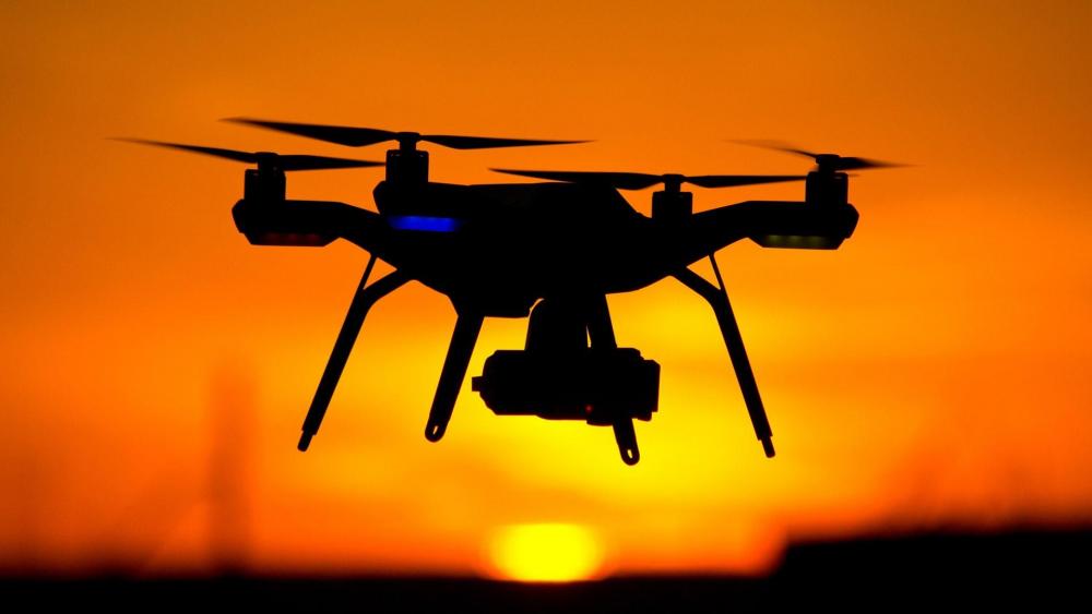 Drone in the sunset wallpaper