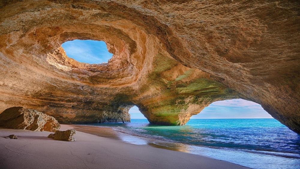 Benagil Sea Cave near Algarve, Portugal wallpaper