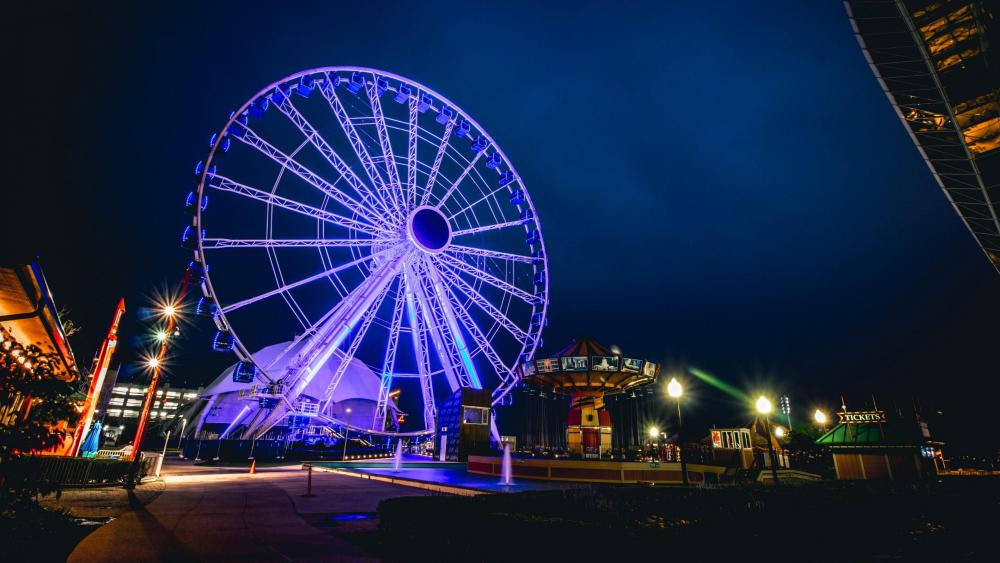 Blue Ferris Wheel wallpaper