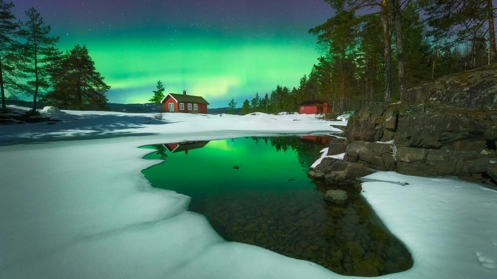 Aurora Borealis in Ringerike, Norway wallpaper