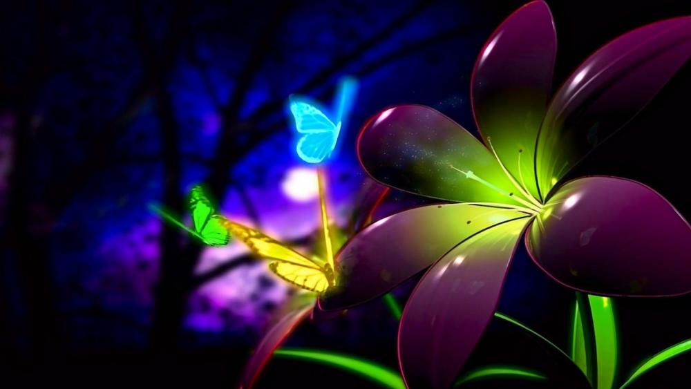 Luminous Butterfly wallpaper