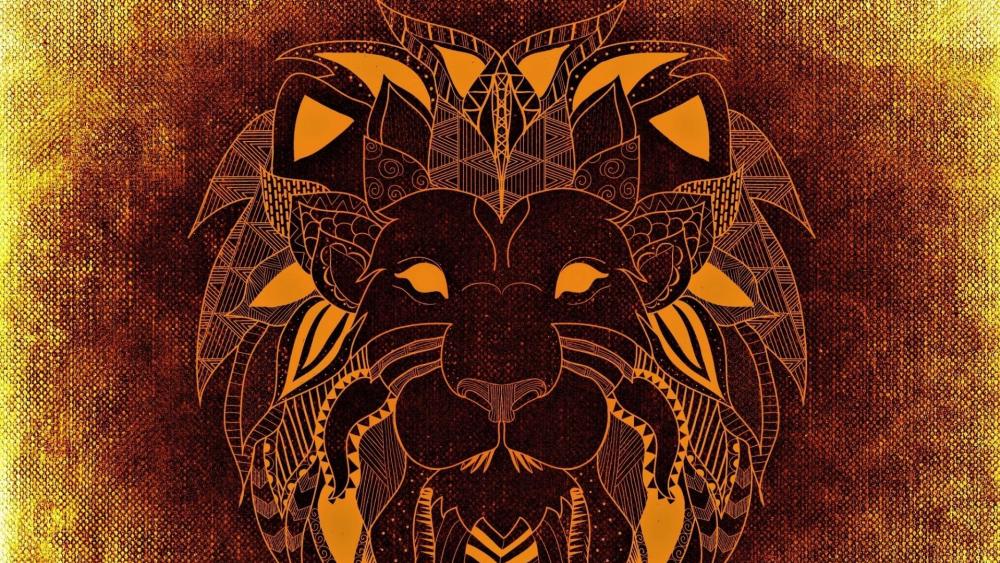 Lion abstract art wallpaper