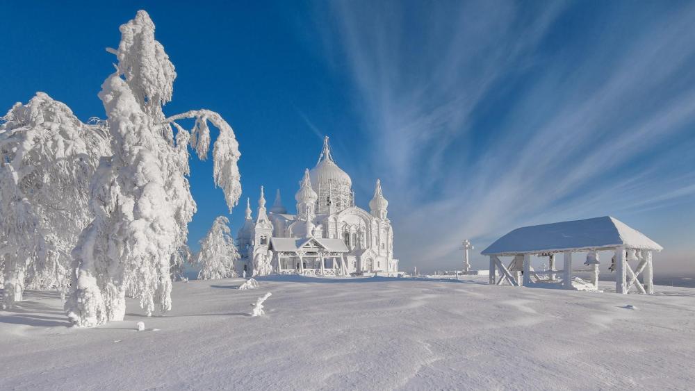 Frozen Magic - Belogorsky Monastery wallpaper