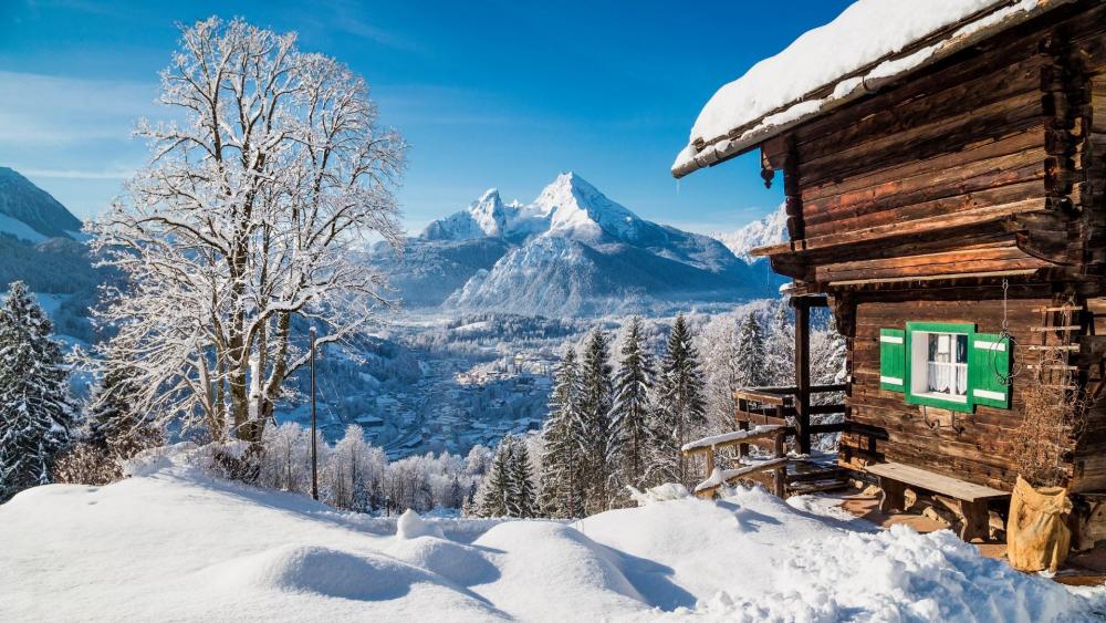 Winter wonderland in the Alps wallpaper