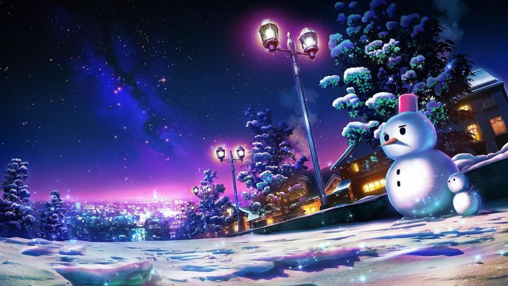 Anime night Landscape wallpaper