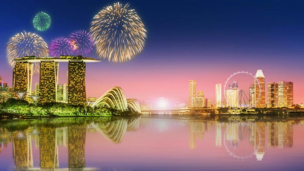 Fireworks in Singapore wallpaper