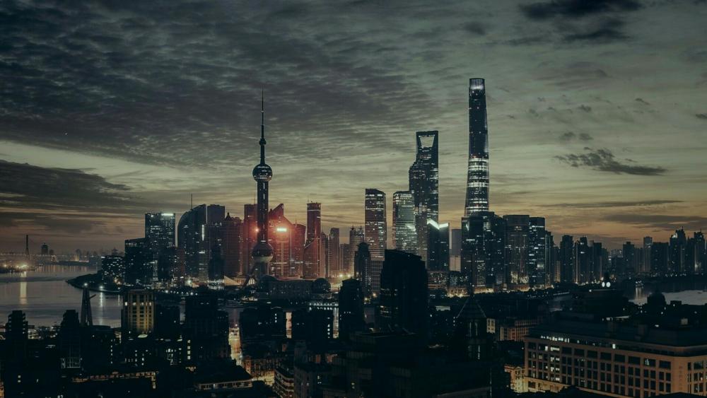 Downtown of Shanghai wallpaper