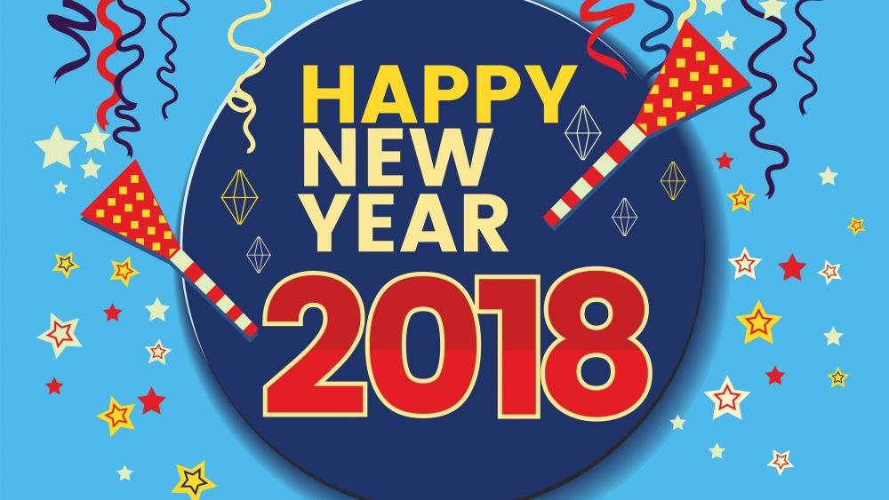 2018 Happy New Year Retro Image wallpaper