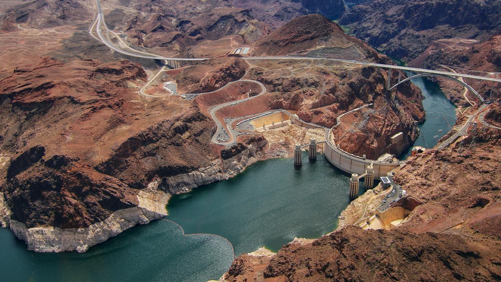 Hoover Dam aerial view wallpaper