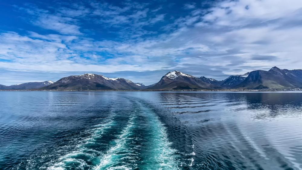 Norway mountains from the sea wallpaper