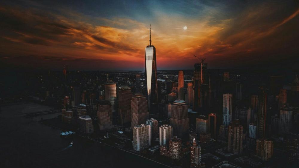 Manhattan and One World Trade Center wallpaper