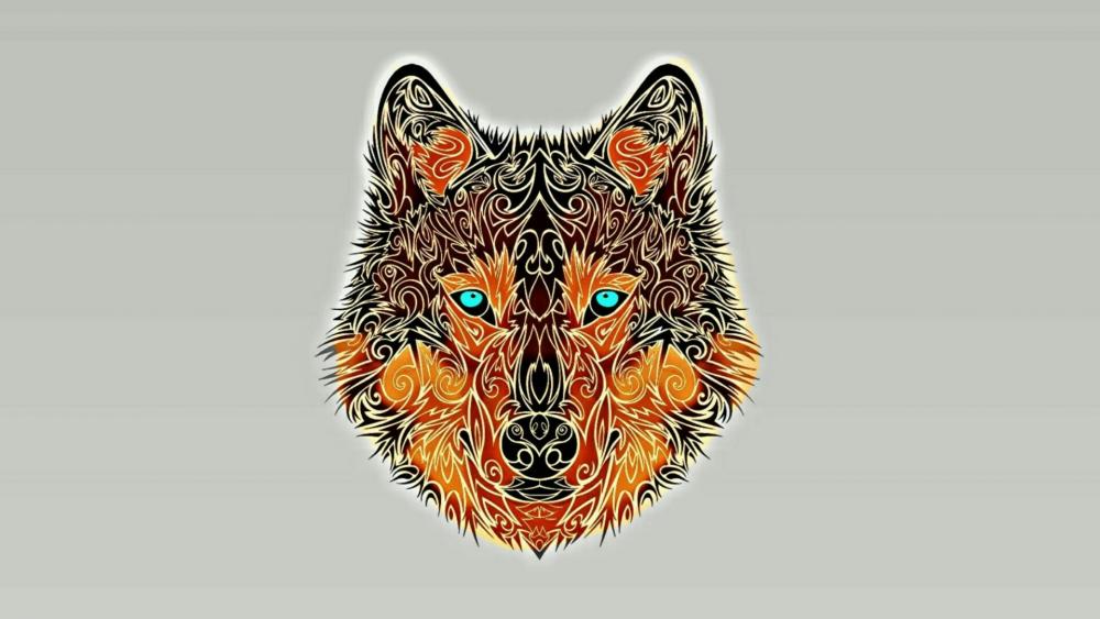 Minimalistic wolf wallpaper