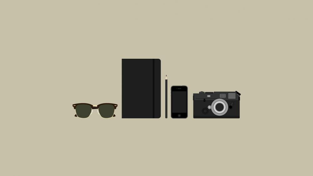 Hipster Essentials on Display wallpaper