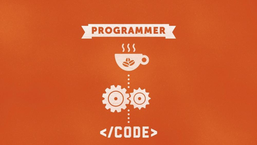 Funny programmer illustration wallpaper