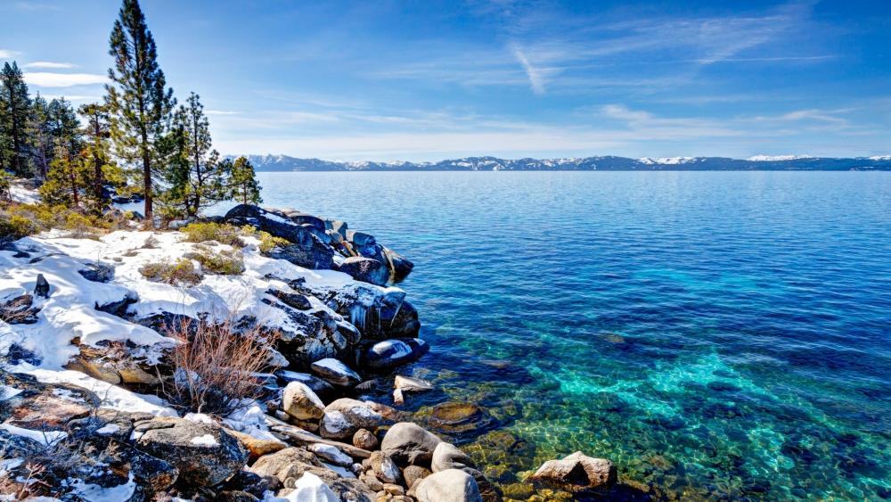 Lake Tahoe in winter wallpaper