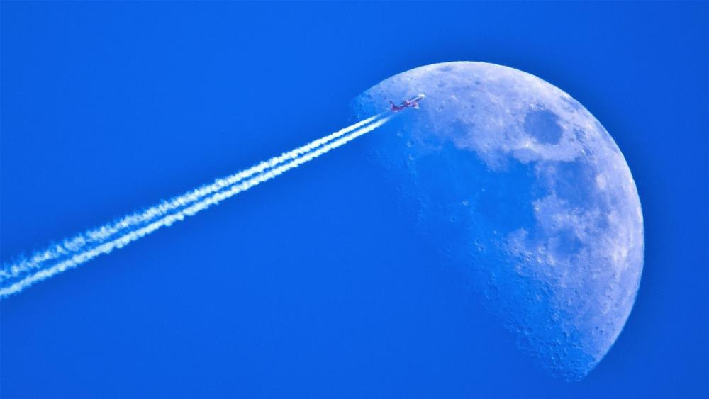 Fly into the moon wallpaper