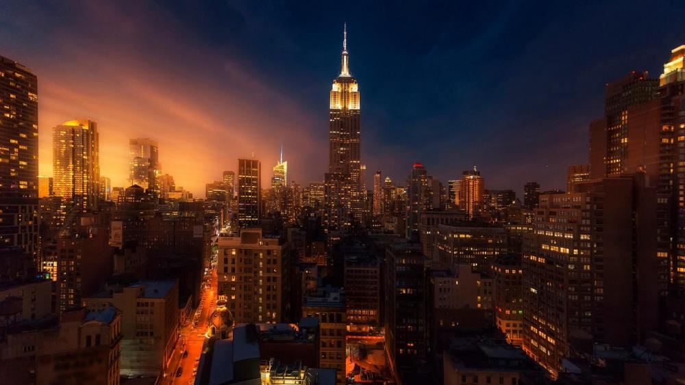 Manhattan skyline view wallpaper
