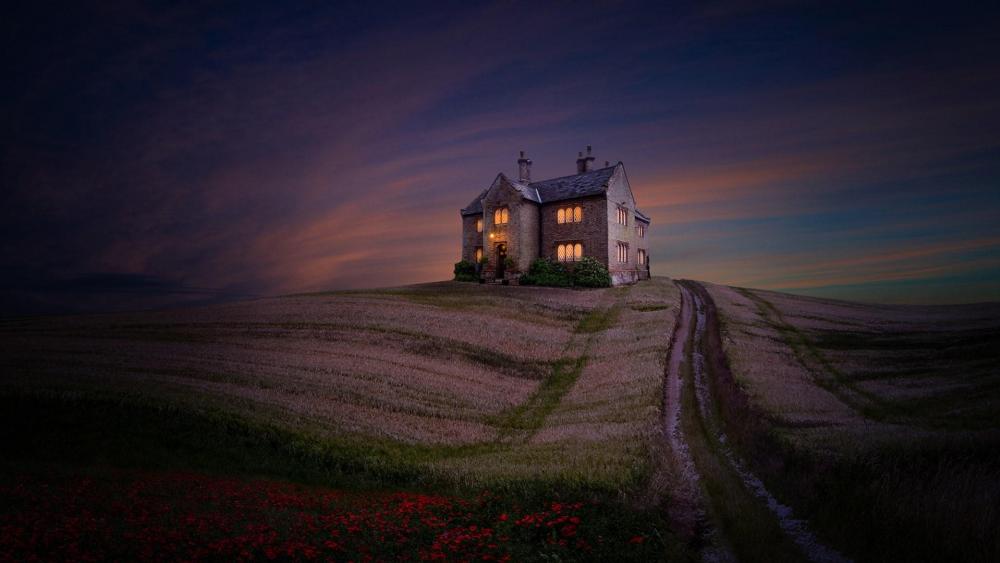 House in the hilltop wallpaper
