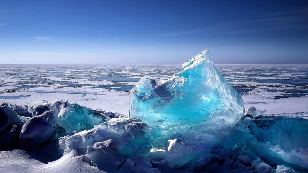 Baikal blue ice wallpaper