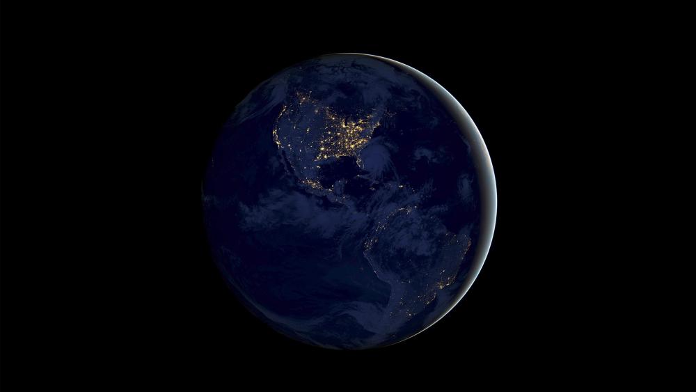 Earth in the dark space wallpaper